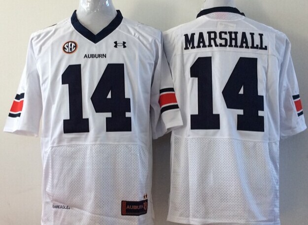 Men's Auburn Tigers Nick Marshall #14 White Jersey